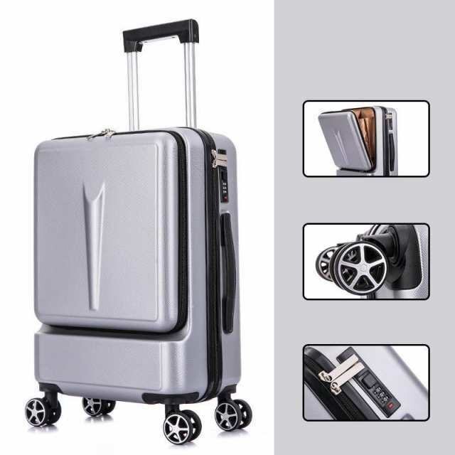 スーツケース キャリーケース キャリーバッグ 旅行バッグ 大容量 20inch 超軽量 旅行かばん ビジネス バッグ 出張 シルバー_画像3