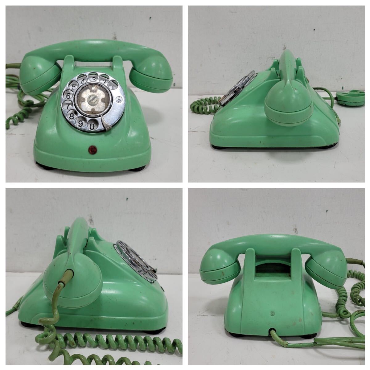 △当時物 昭和レトロ 電話機 アンティーク インテリア ヴィンテージ カラー電話機 (KS3-145)の画像2