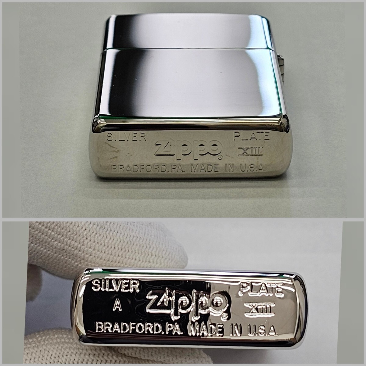 ◇ZIPPO ジッパー ライター SILVER PLATE シリアル入り（FH4-）