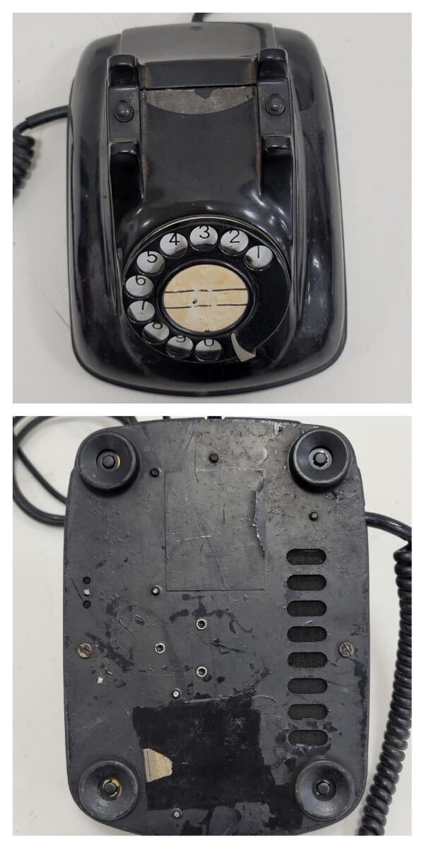 △昭和レトロ 黒電話 当時物 電話機 アンティーク インテリア(KS4-50)の画像3