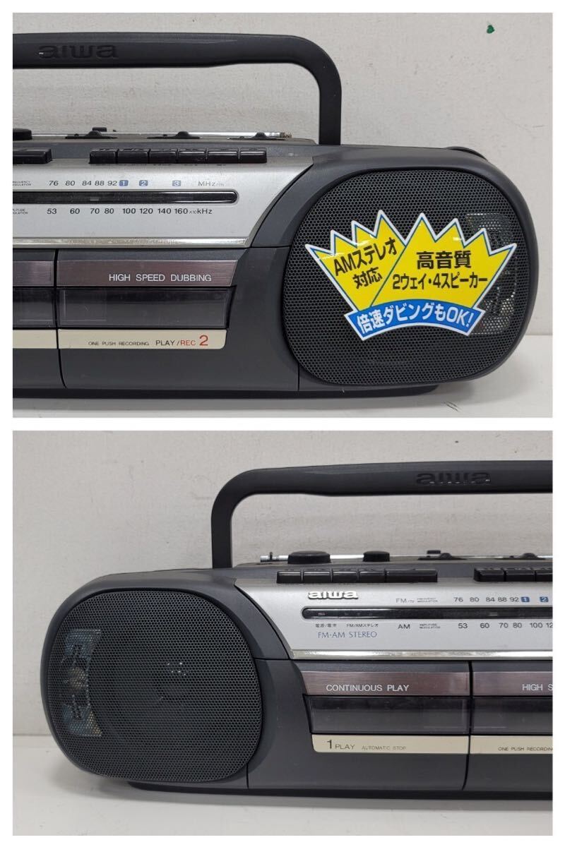 △aiwa CS-W520 2ウェイ 4スピーカー ラジカセ アイワ オーディオ機器 動作品 FM/AMラジオ カットテープ(KS4-89)