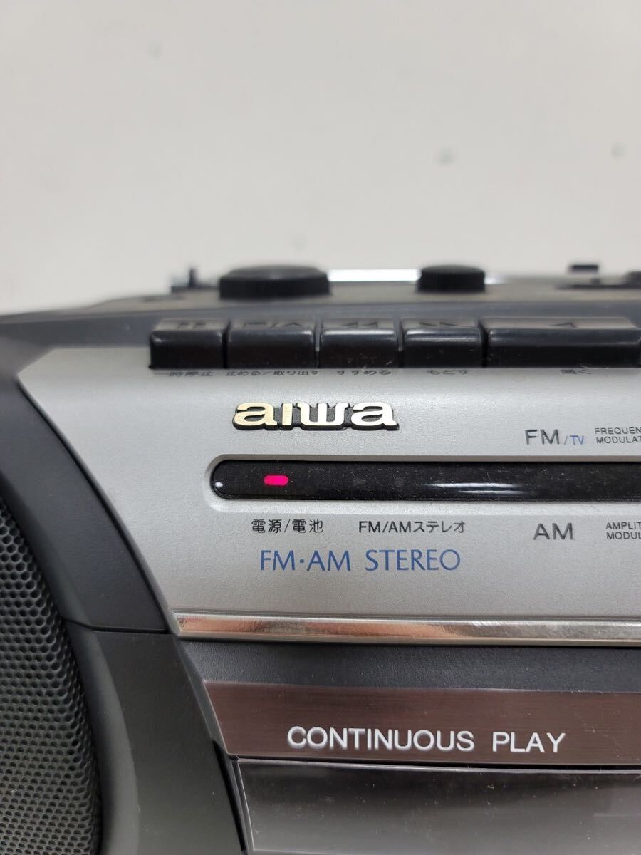 △aiwa CS-W520 2ウェイ 4スピーカー ラジカセ アイワ オーディオ機器 動作品 FM/AMラジオ カットテープ(KS4-89)
