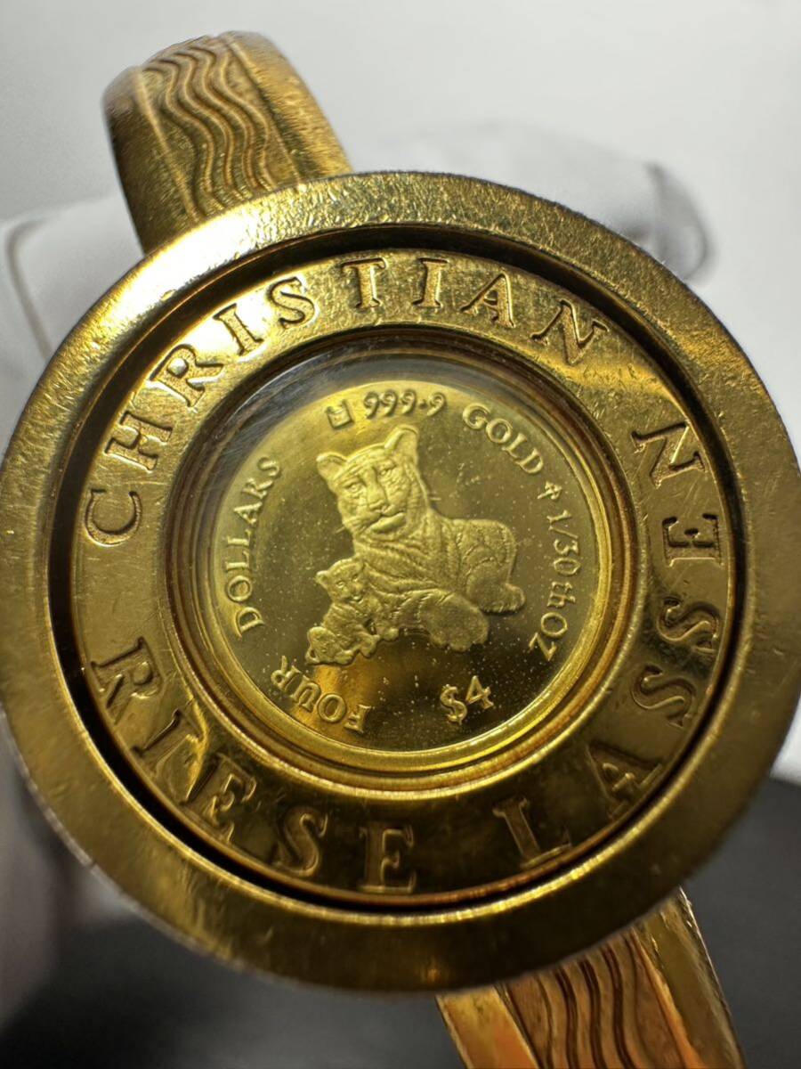 ○Christian Riese Lassen 金貨付き 腕時計 COIN WATCH 1/30oz 0794/3500 3500本限定 不動品（NK4-4）