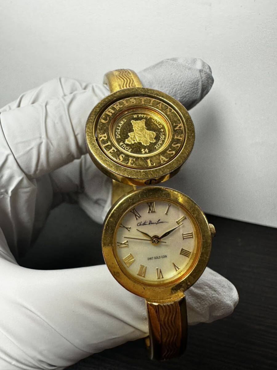 ○Christian Riese Lassen 金貨付き 腕時計 COIN WATCH 1/30oz 0794/3500 3500本限定 不動品（NK4-4）