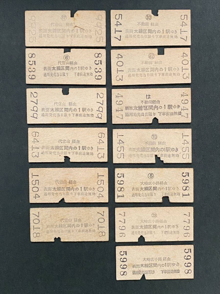 古い切符 鉄道硬券★昭和30年前半 東京急行 東急線 地図式乗車券まとめて11枚★都立大学/自由ヶ丘 田園調布/新丸子/日吉/桜木町/武蔵小山の画像4