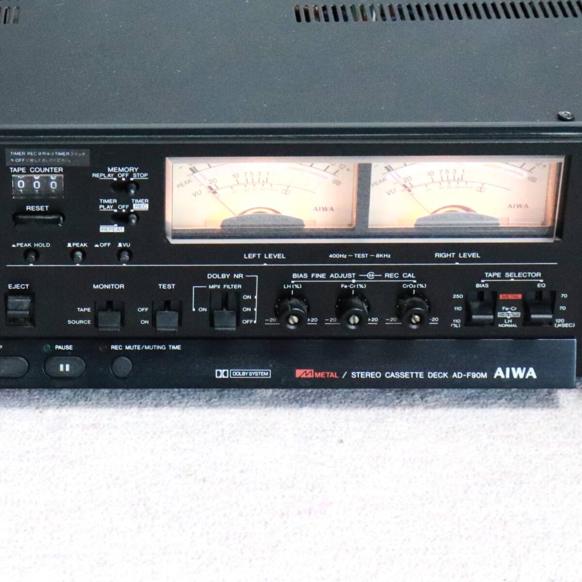 【ジャンク品】AIWA AD-F90M カセットデッキ モーターベルト切れあり 要修理の画像10