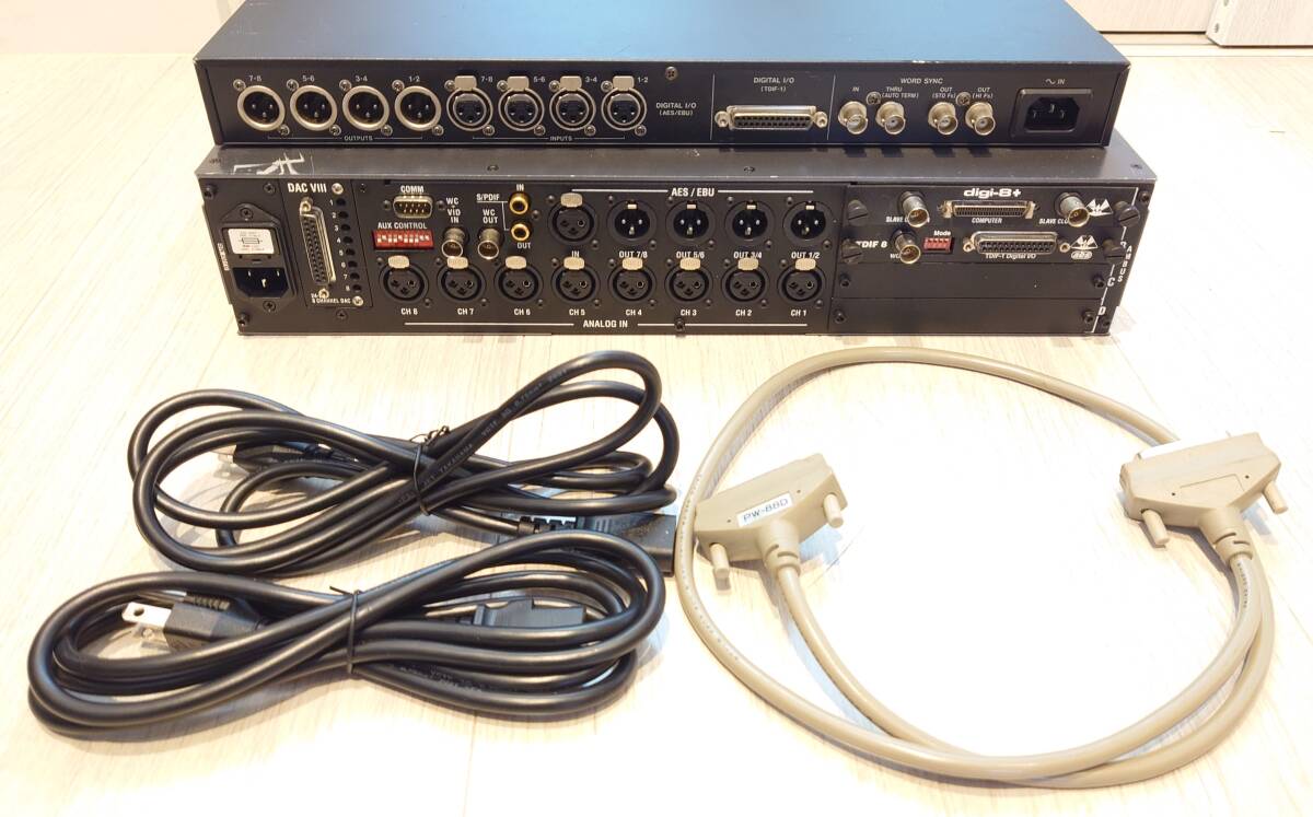 セット Apogee AD-8000＋TASCAM IF-AE8HR 動作確認済み AD/DA コンバーター TDIF カード DA8chカード 各種ケーブル _画像7