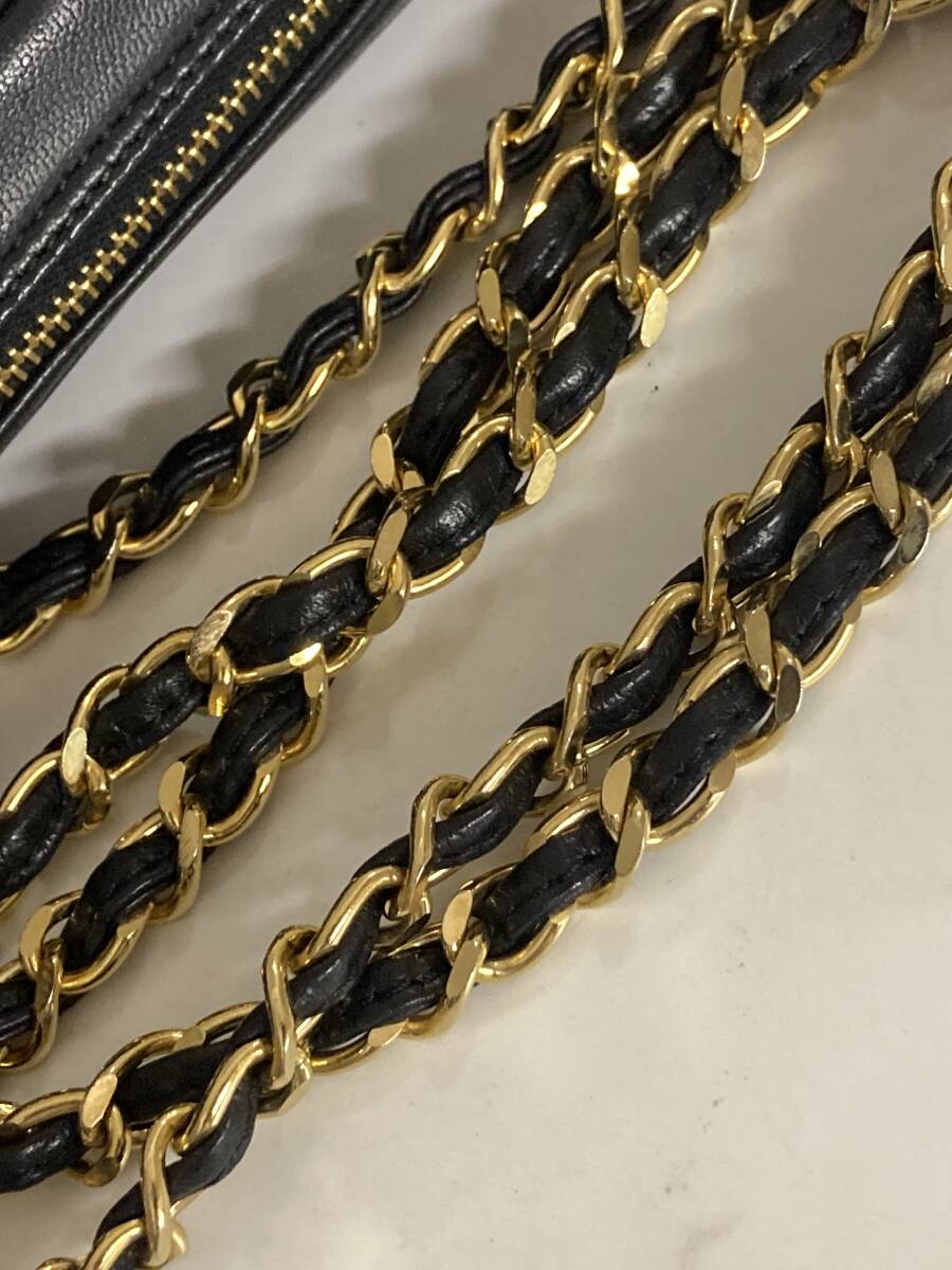 1円スタート！【美品】CHANEL シャネル マトラッセ タッセル チェーンショルダーバッグ フリンジ ラムスキン ブラック_画像9