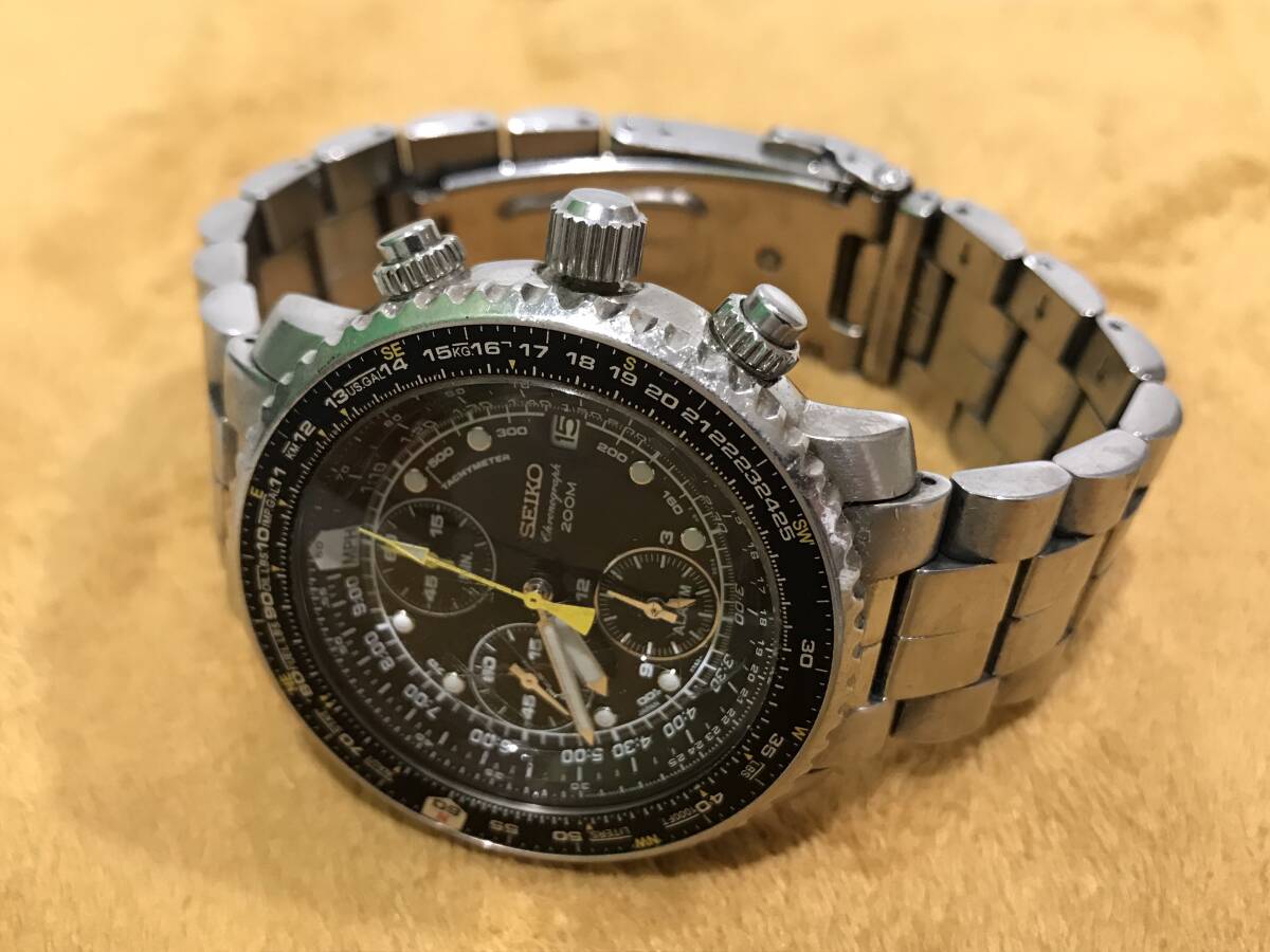 SEIKO クロノグラフ 200M 7T62-0EB0 電池切れ 動作未確認 の画像1