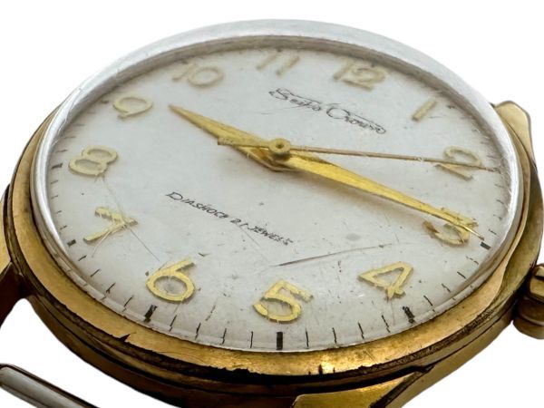 SEIKO セイコー/クラウン 全数字インデックス 21石 J14091 ゴールド 手巻き メンズ腕時計 ケースのみの画像9