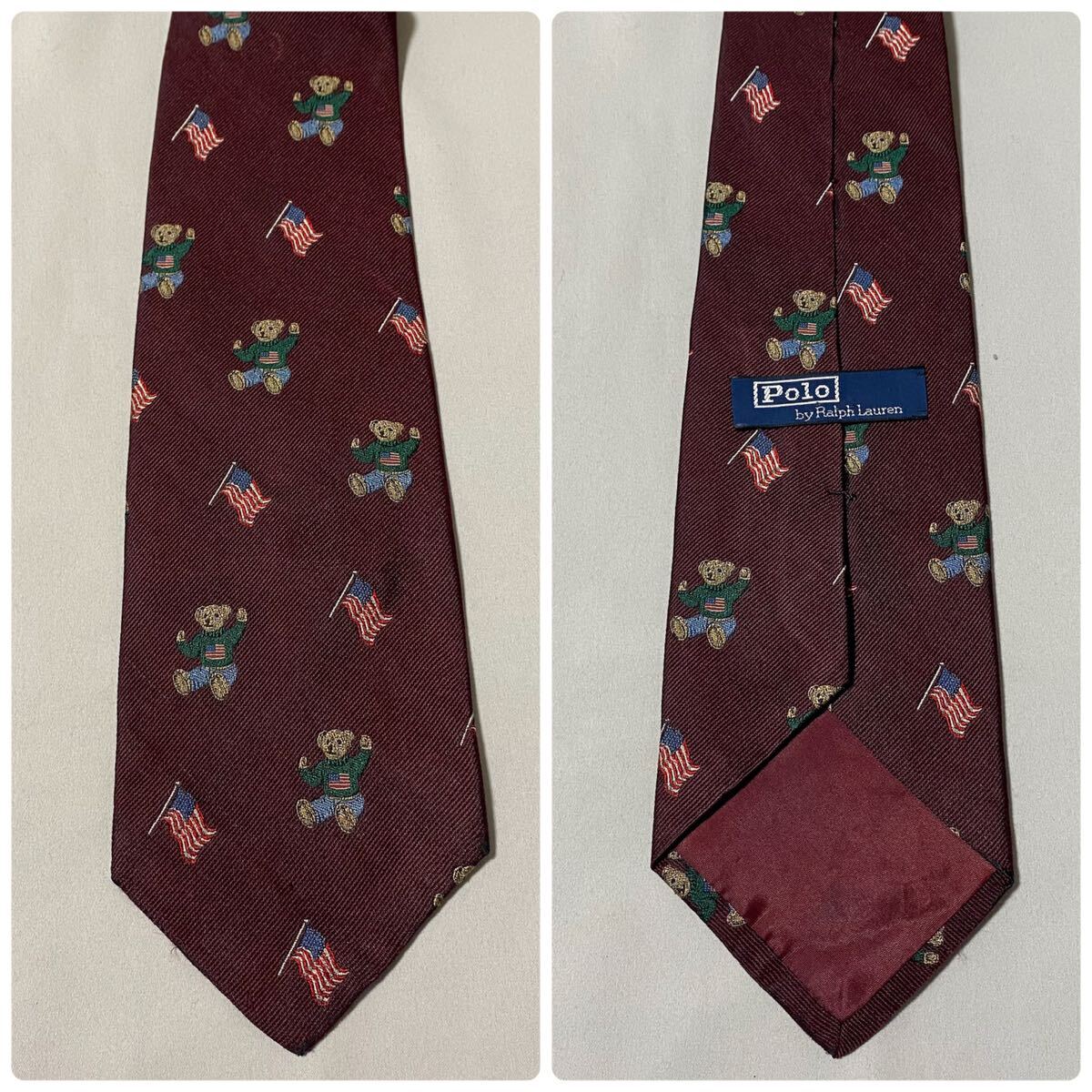 USA производства POLO Ralph Lauren Ralph Lauren Polo Bear галстук шелк 100%