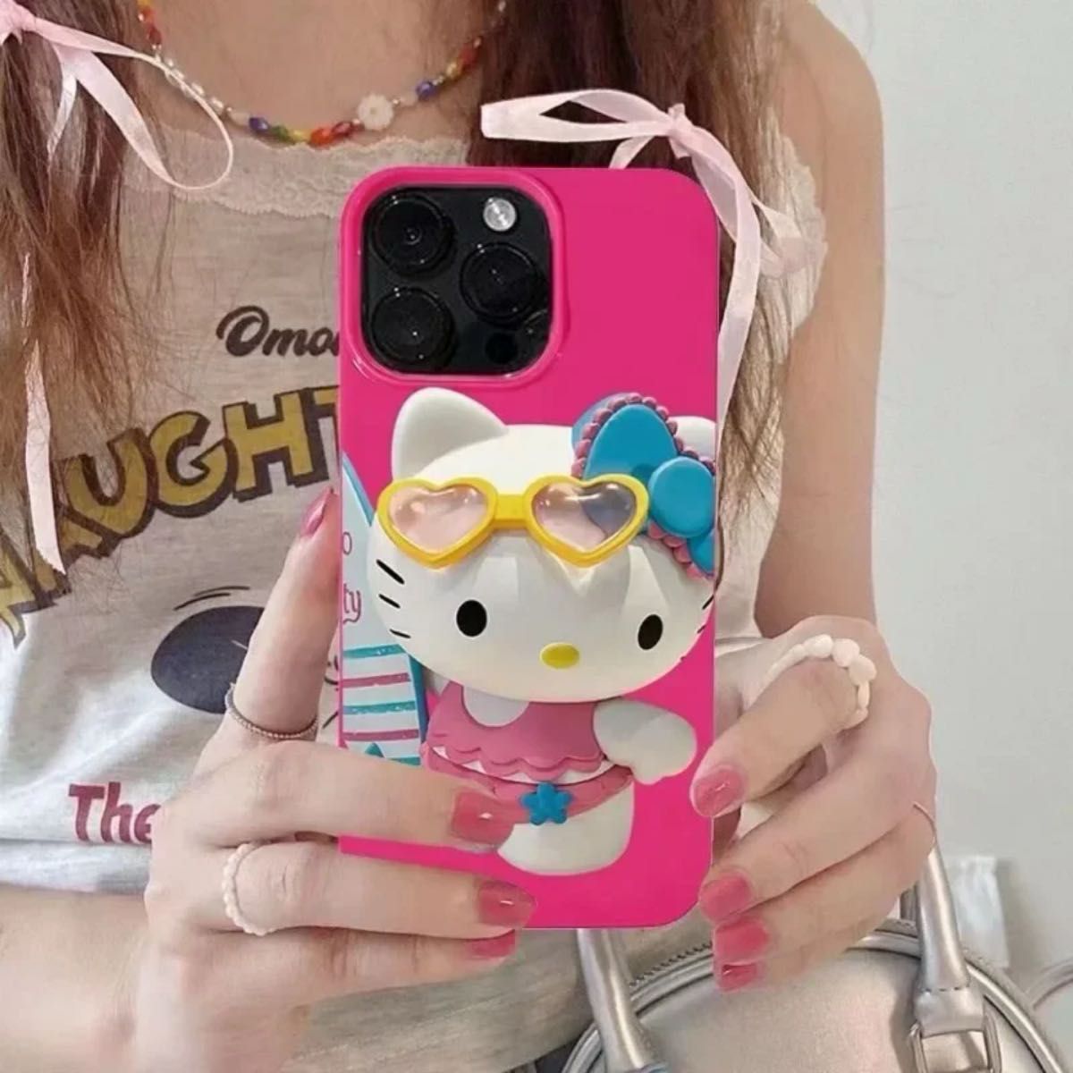 【新品】キティ　iPhone14,13ケース　 スマホケース かわいい　ピンク　