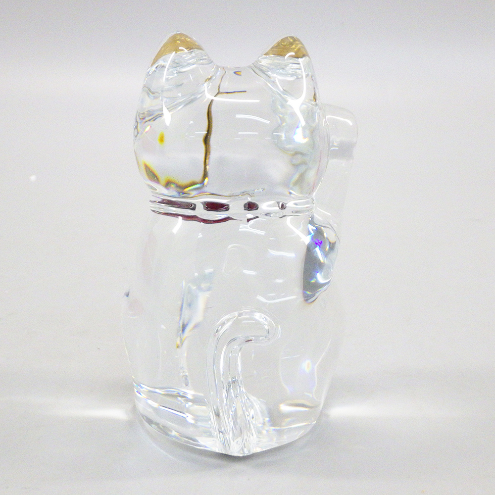 1円〜 Baccarat バカラ 招き猫 レッドオクトゴン 箱付き クリスタルガラス フィギュリン 163-2632941【O商品】_画像4