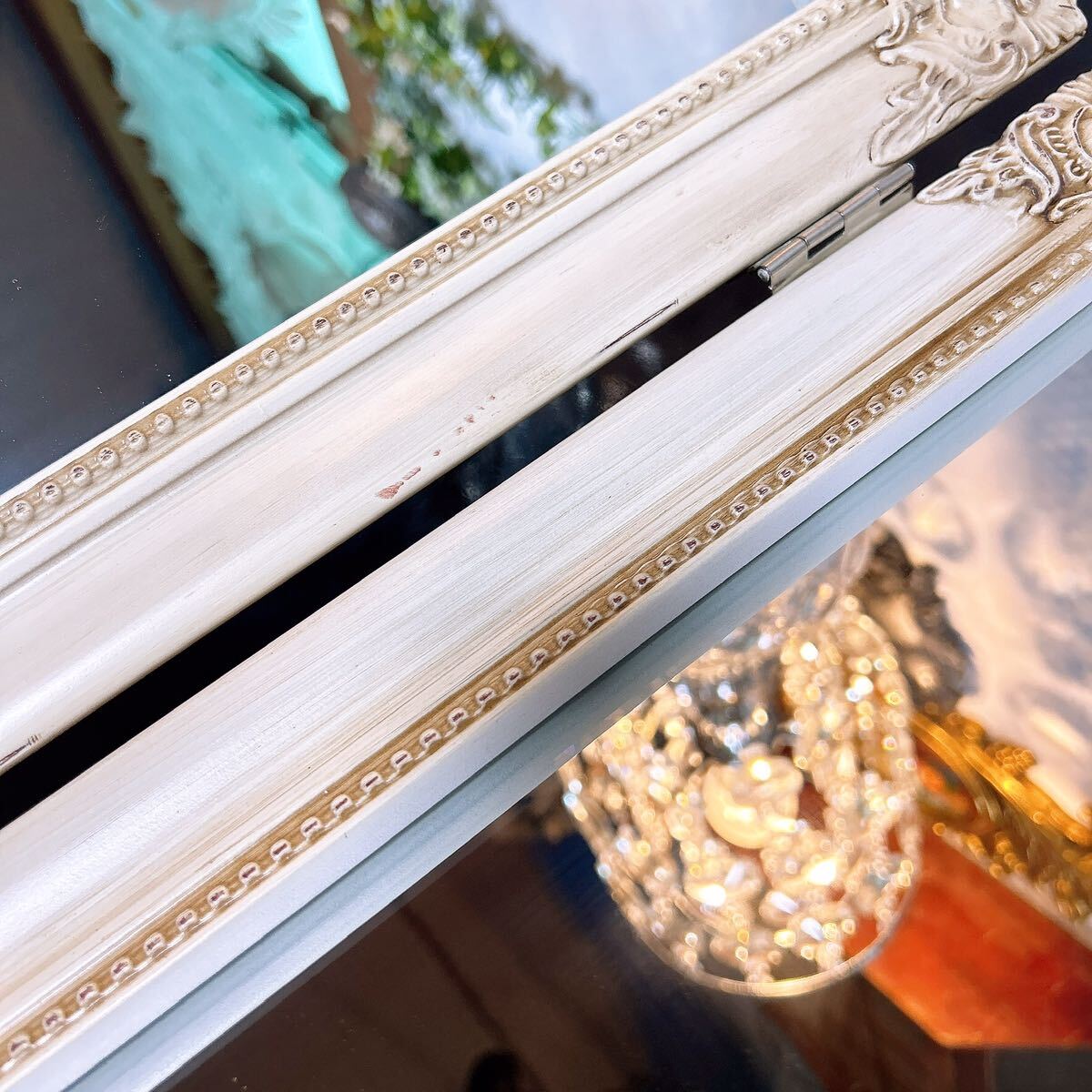 アンティークな部屋 おしゃれな鏡 三面鏡 White（No.2） 折畳み式置鏡 #インテリア装飾品 #ドレッサーミラー #テーブルミラー #店舗什器の画像7