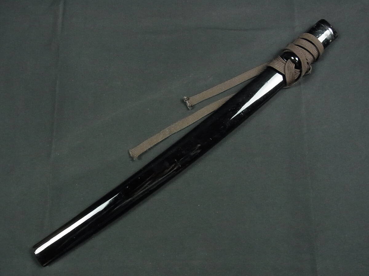 a1063 日本刀 脇差 無銘 長さ50.0cm 刃切れ有り 拵 登録証付 現状品 真剣 武具 刀剣 骨董_画像10