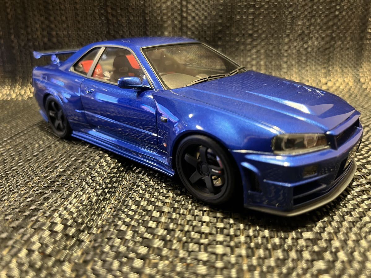 タミヤ模型　1/24 ニスモ R34GT-R Zチューンベイサイドブルー完成品！_画像3