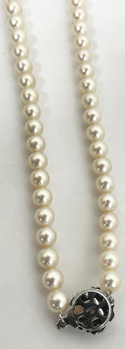 美品 アコヤ あこやパール 本真珠ネックレス 約7.0mm〜7.4mm 約43cm シルバー SILVER 刻印 総重量33.4g pearl の画像6