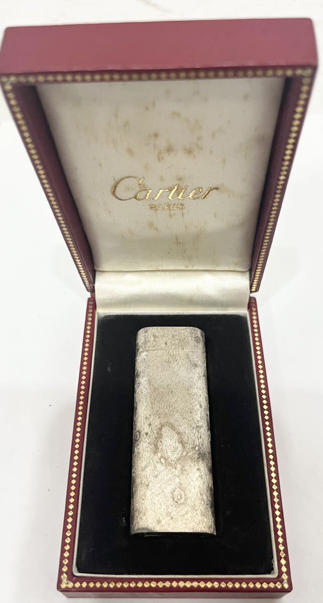 Cartier カルティエ オーバル ガスライター シルバーカラー 箱付き 火花OKの画像1