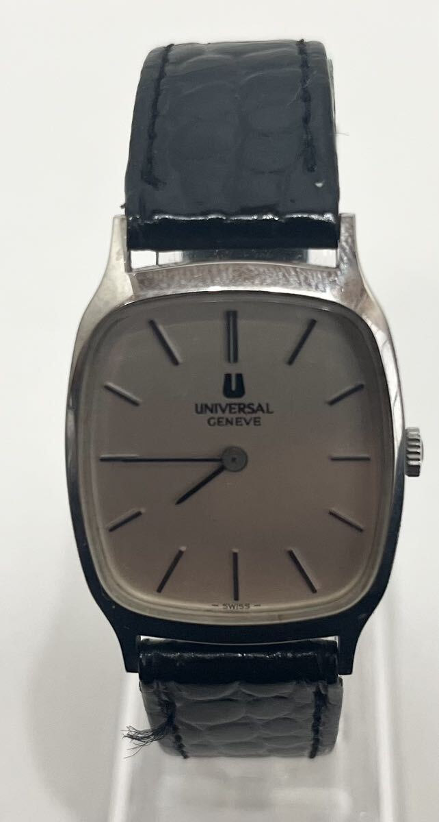 UNIVERSAL GENEVE ユニバーサルジュネーブ 手巻き 角型 メンズ 腕時計 稼働品 中古良品の画像2