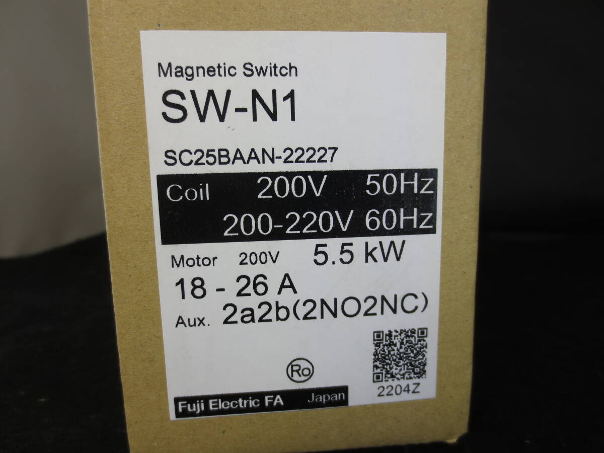 【70699】未使用品 富士電機 電磁開閉器 SW-N1 200V 5.5kwの画像2