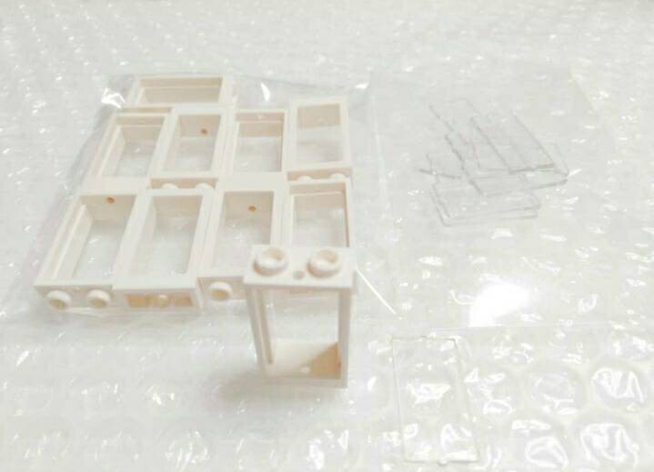 10ペア　1×2×3　窓　白　LEGO　レゴ　未組み立て　未使用　パーツ　部品　クリアパーツ　透明_画像1