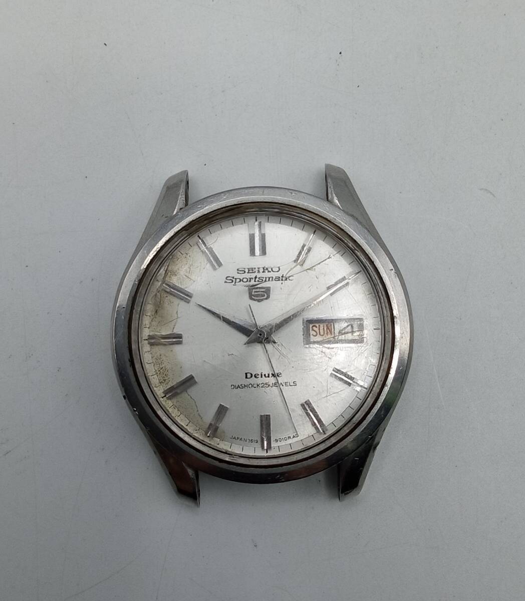 EE56◇＜AT/稼働＞腕時計 フェイスのみ SEIKO Sportsmatic 5 Deluxe 7619-9010 セイコー 25石 自動巻 デイデイト 現状品◇の画像1