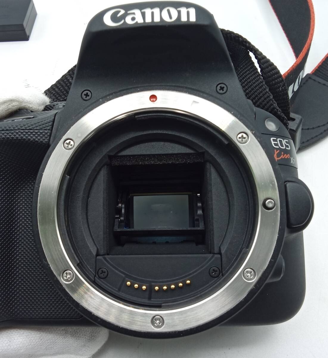 HH9◇＜通電確認済み＞ジャンク デジタルカメラ Canon キャノン EOS Kiss X7 レンズ EF-S 18-55mm 1:3.5-5.6 現状品 ◇ の画像7