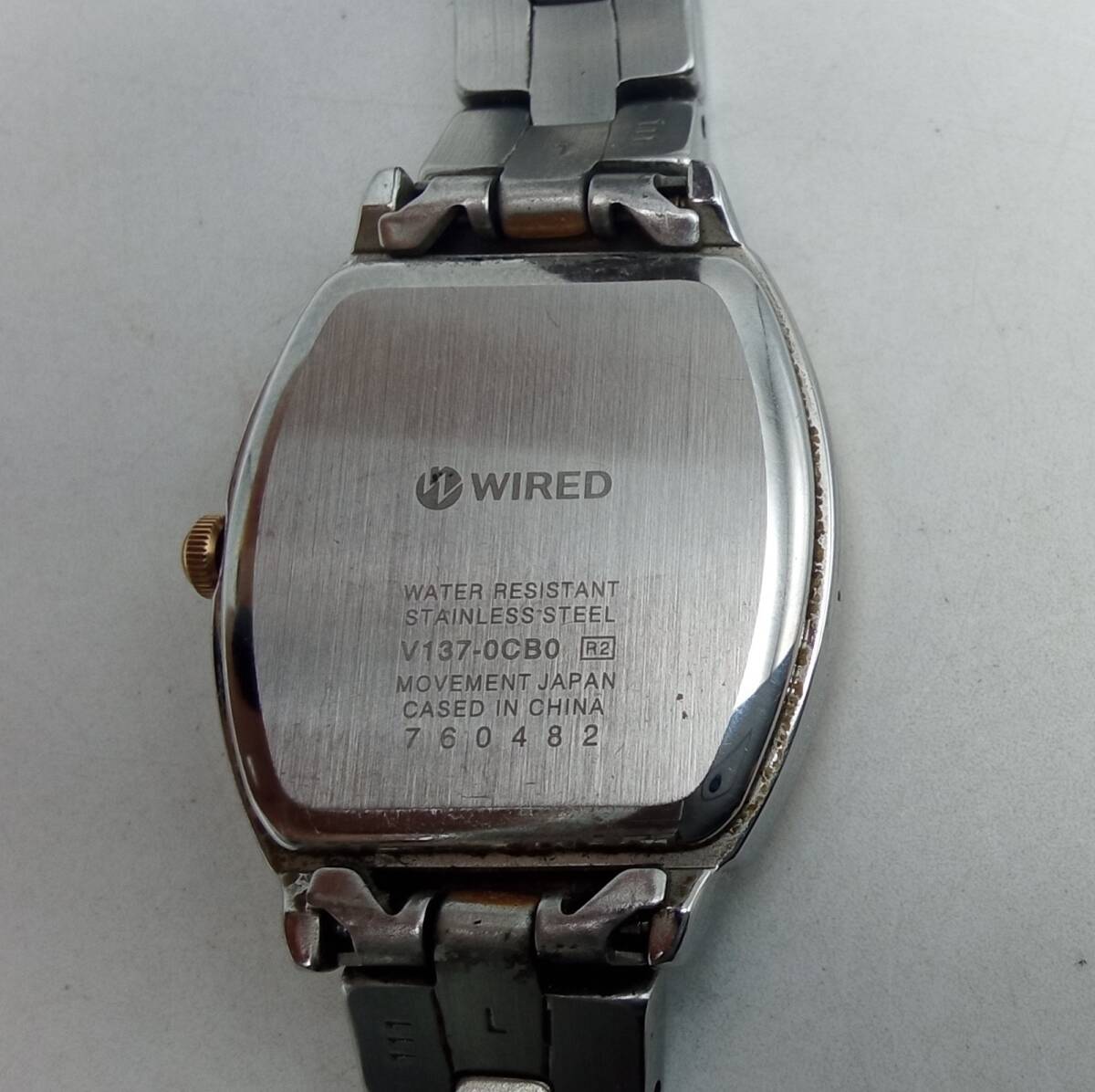 HH77*< радиоволны солнечный / работа > наручные часы SEIKO WIRED Seiko Wired V137-0CB0 Date оригинальный ремень текущее состояние товар *