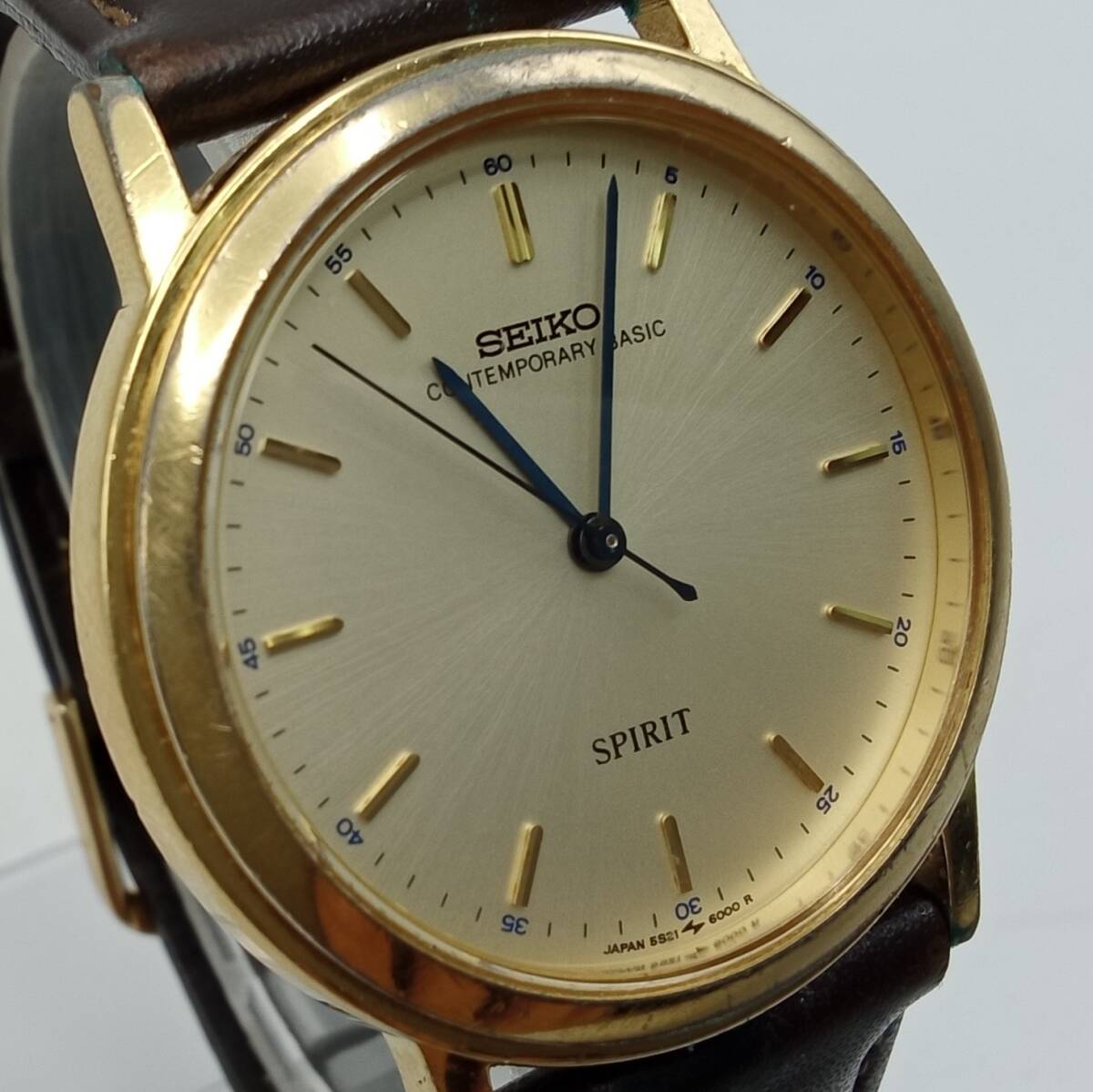 HH71◇＜QZ/不動＞腕時計 SEIKO SPIRIT CONTEMPORARY BASIC セイコー スピリット 5S21-6000 クォーツ リューズ破損 現状品◇_画像8