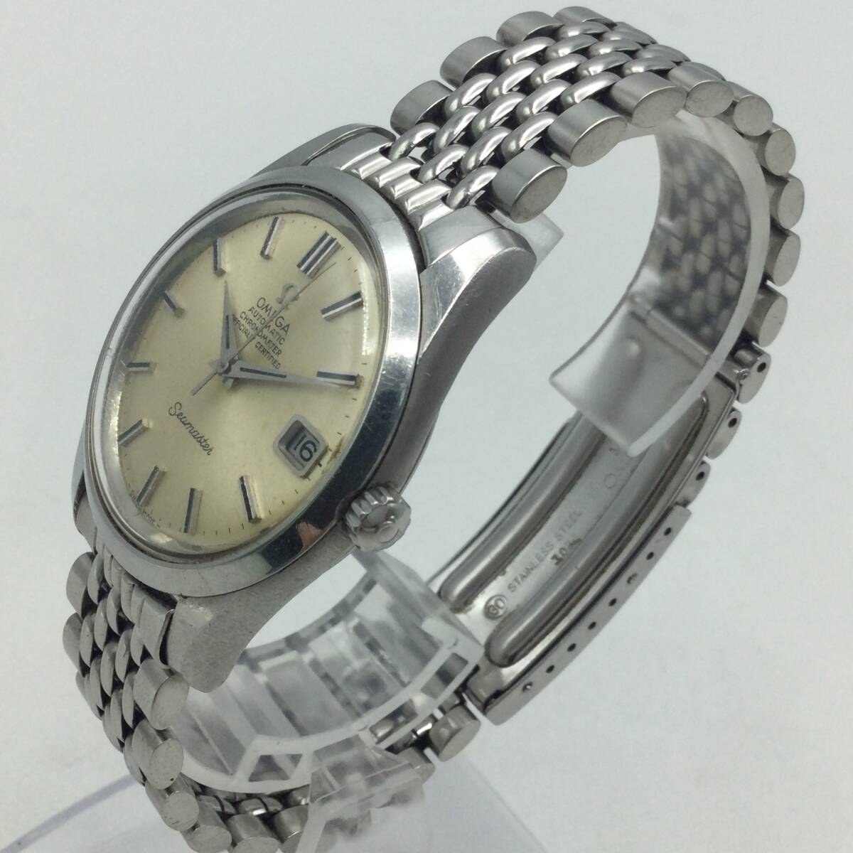 RR56◇＜AT/稼働＞腕時計 OMEGA SEAMASTER オメガ シーマスター 自動巻き デイト 純正尾錠 3針 現状品 ◇の画像4