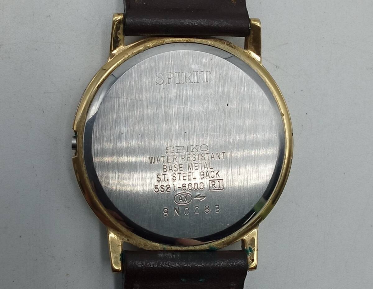 HH71◇＜QZ/不動＞腕時計 SEIKO SPIRIT CONTEMPORARY BASIC セイコー スピリット 5S21-6000 クォーツ リューズ破損 現状品◇_画像9