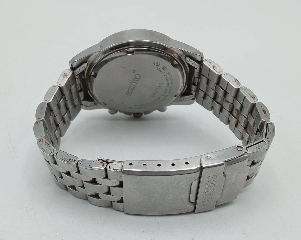 RR86◇＜QZ/不動＞腕時計 SEIKO CHRONOGRAPH 10BAR セイコー クロノグラフ 7T92-0LH0 クォーツ 純正ベルト 現状品◇_画像6