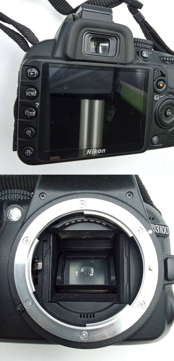BB87◇＜通電/動作/精度未確認＞デジタルカメラ ジャンク Nikon ニコン D3100 レンズ 55-200mm 1:4-5.6G / 18-55mm 1:3.5-5.6G 現状品◇ _画像5
