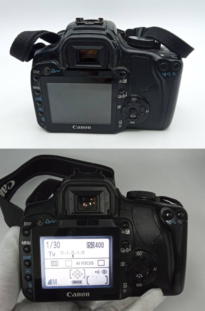 HH10◇＜通電確認済み＞ジャンク デジタルカメラ Canon キャノン EOS Kiss Digital X レンズ EF-S 18-55mm 1:3.5-5.6 現状品 ◇の画像4