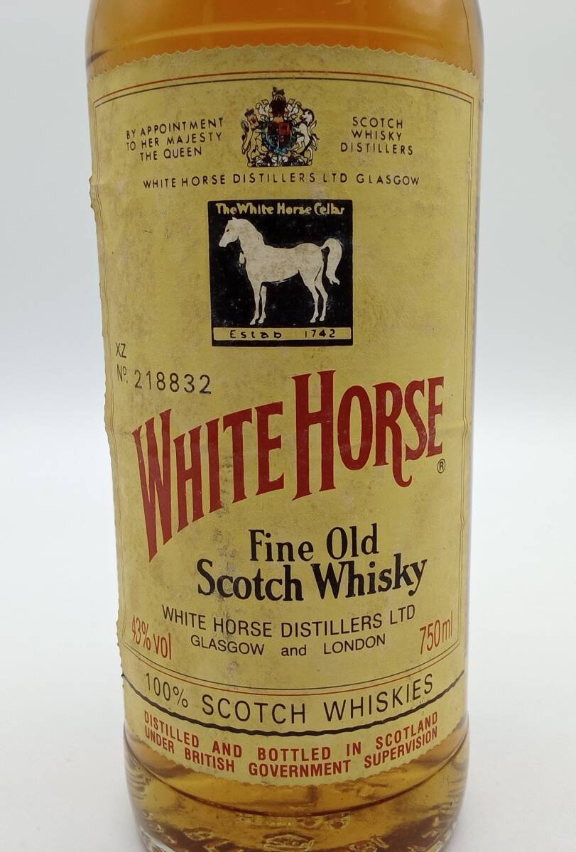 HH119 ● ＜未開栓＞ WHITE HORSE ホワイトホース FINE OLD SCOTCH WHISKY ファイン オールド スコッチ ウイスキー 750ml 43% 洋酒 古酒 の画像3
