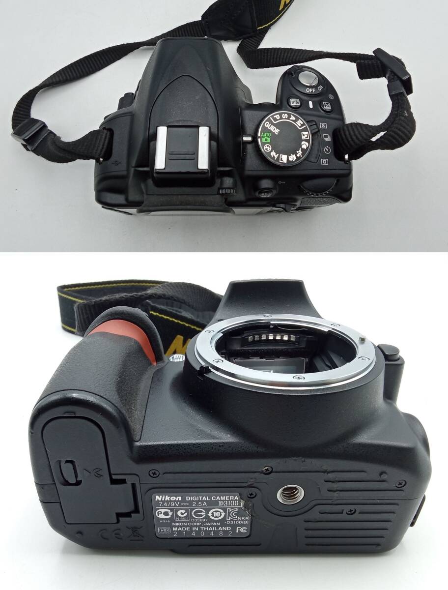 BB87◇＜通電/動作/精度未確認＞デジタルカメラ ジャンク Nikon ニコン D3100 レンズ 55-200mm 1:4-5.6G / 18-55mm 1:3.5-5.6G 現状品◇ _画像4