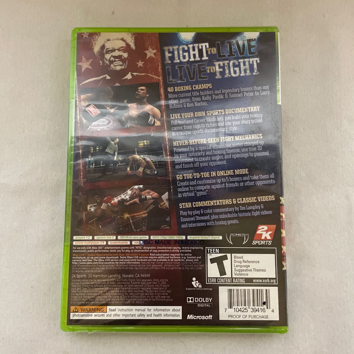 未開封 海外盤 xbox360 don king prizefighter 新品　_画像2