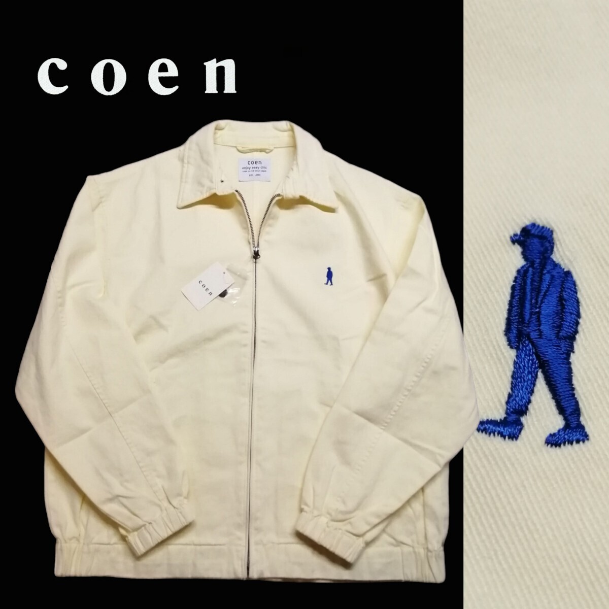 ■新品未使用 coen ユナイテッドアローズ   綿100% チノ素材 スイングトップ ブルゾン 【 M 】 ワンポイント刺繍 コーエン CREAMの画像1