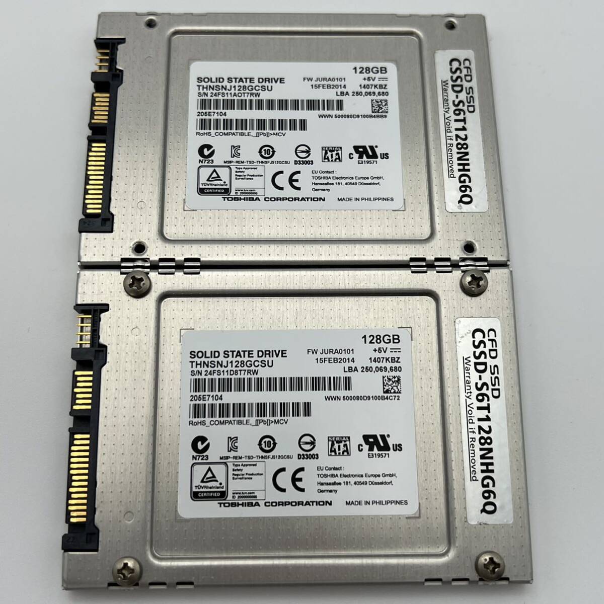 TOSHIBA製 内蔵SSD CSSD-S6T128NHG6Q 2.5インチ 2個セット売りの画像2