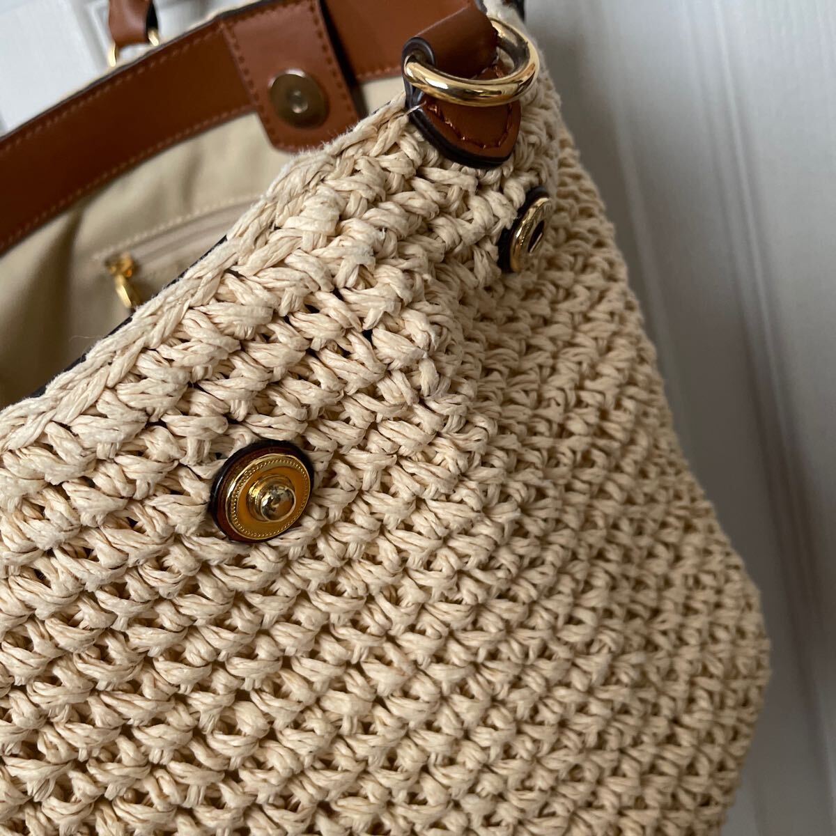  Polo Ralph Lauren 2way shoulder bag handbag rough .a basket bag 