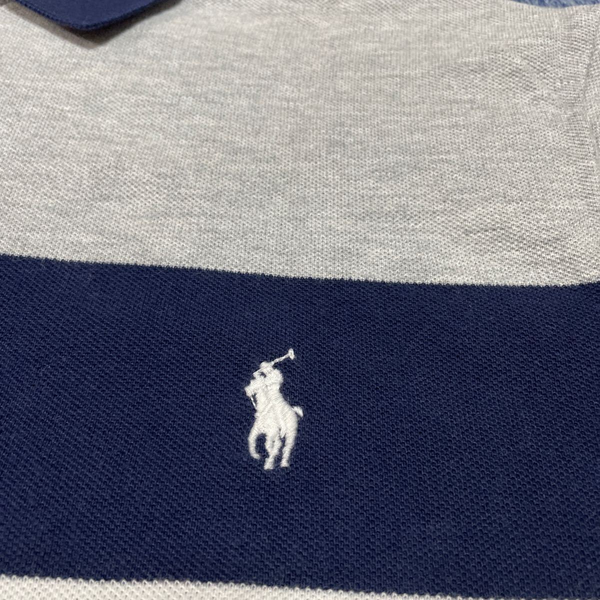 国内正規品 POLO RALPH LAUREN ポロラルフローレン 半袖ポロシャツ メンズサイズL ボーダー_画像6