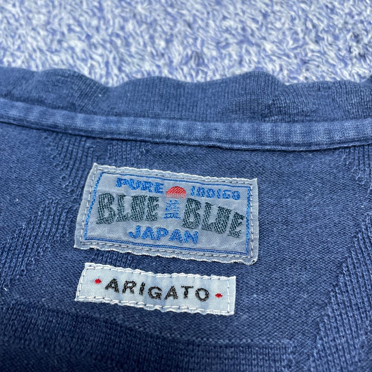 BLUE BLUE JAPAN PURE INDIGO ブルーブルージャパン インディゴ染め 半袖Tシャツ メンズサイズ3 ARIGATOの画像3