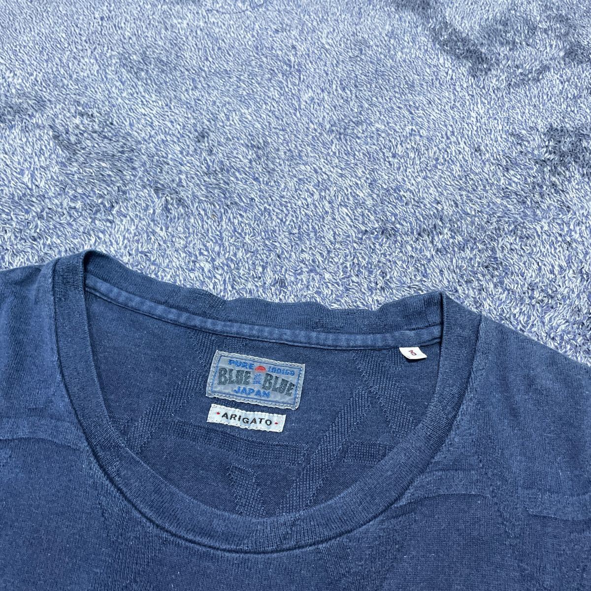 BLUE BLUE JAPAN PURE INDIGO ブルーブルージャパン インディゴ染め 半袖Tシャツ メンズサイズ3 ARIGATOの画像4
