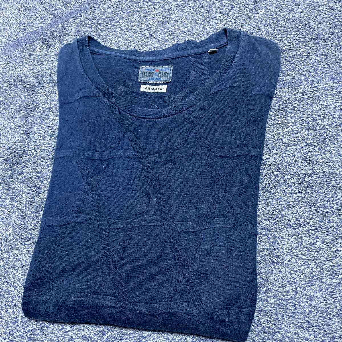 BLUE BLUE JAPAN PURE INDIGO ブルーブルージャパン インディゴ染め 半袖Tシャツ メンズサイズ3 ARIGATOの画像7