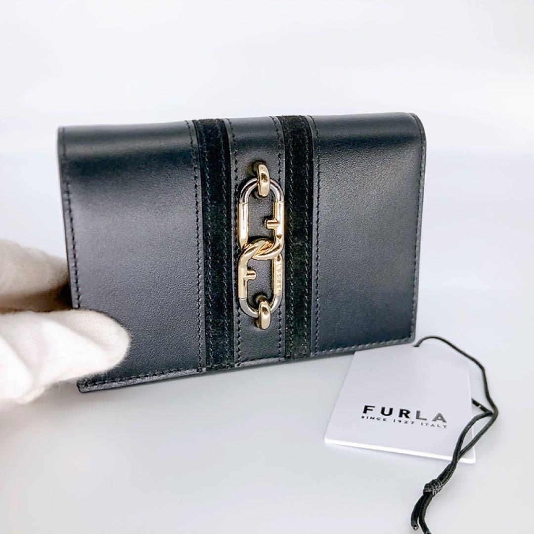 未使用FURLA シレナ 3つ折り財布　コンパクトウォレット　ブラック