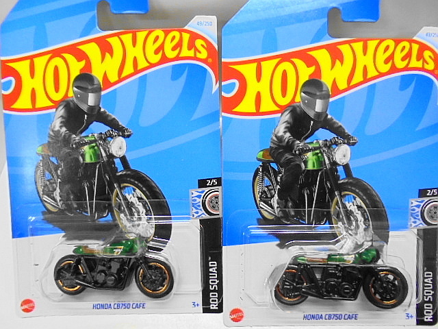 Hotwheels ホンダ CB750 カフェ ホットウィール ミニカー 2台セット バイクの画像1
