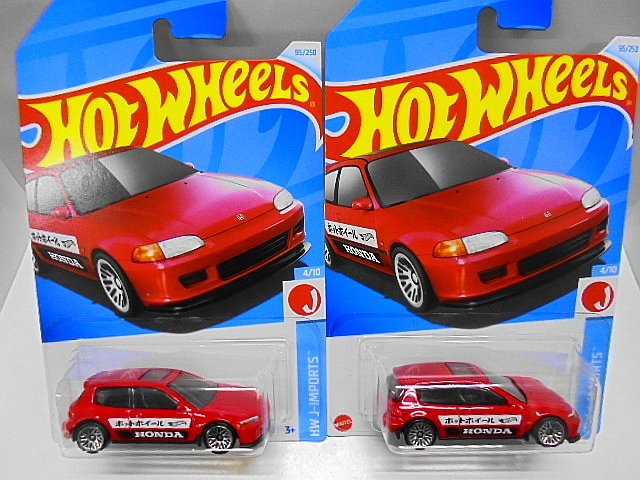 Hotwheels '92 ホンダ シビック EG ホットウィール ミニカー 2台セット_画像1