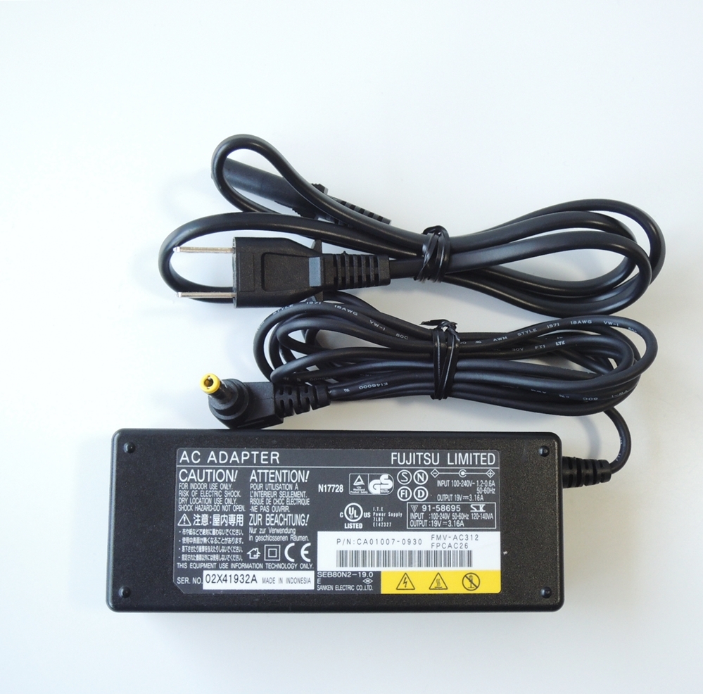 Fujitsu оригинальный AC адаптор 3.16A 1 шт FMV-AC312 кабель имеется OUTPUT 19V