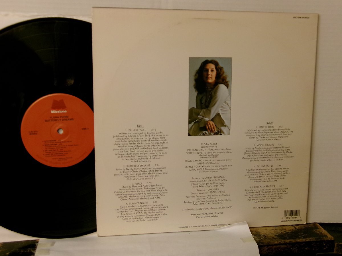 ▲LP FLORA PURIM フローラ・プリム / BUTTERFLY DREAMS バタフライ・ドリームス 輸入再発盤 ORIGINAL JAZZ CLASSICS OJC-315◇r60330_画像2