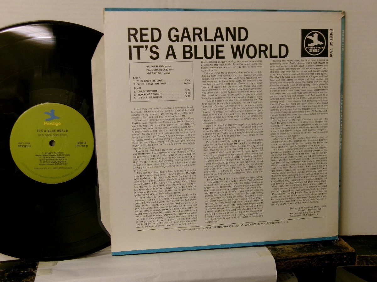 ▲LP RED GARLAND TRIO レッド・ガーランド / IT'S A BLUE WORLD 輸入盤 PRESTIGE PR-7838 黄緑ラベル FANTASY◇r60427_画像2